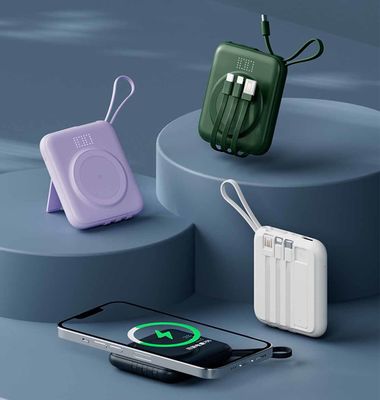 Compact Mobile Power Bank sans fil 15000mAh 20000mAh OEM avec affichage LED