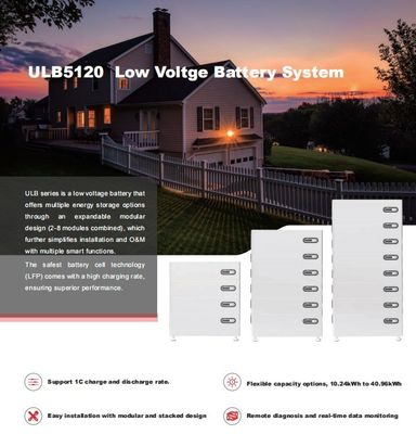 OEM 51.2V 10KW Lifepo4 batterie au lithium empilable pour système d'énergie solaire