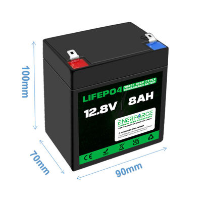 LFP à batterie LiFePO4 rechargeable 12V 8Ah Pour l'énergie solaire