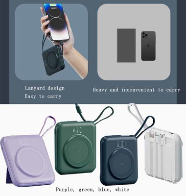 Compact Mobile Power Bank sans fil 15000mAh 20000mAh OEM avec affichage LED