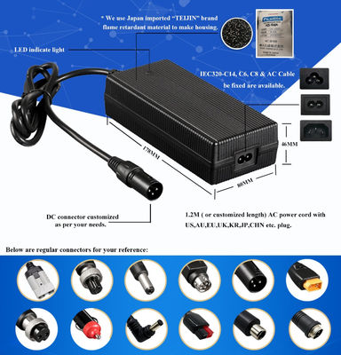 Accessoires de batterie au lithium OEM 8S 29.2V 10A 12A 13A 14A Chargeur de batterie de moto