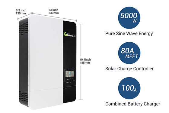 Growatt SPF3500ES SPF5000ES Inverseur solaire 48V hors réseau pour les systèmes de panneaux solaires 5kVA 5kW