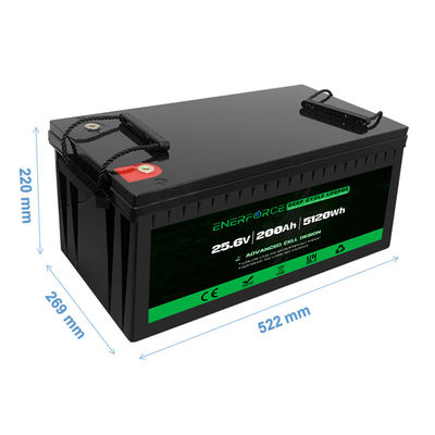 LFP 24v 200ah Lifepo4 batterie noire Pour appareils électroménagers Système de stockage d'énergie solaire